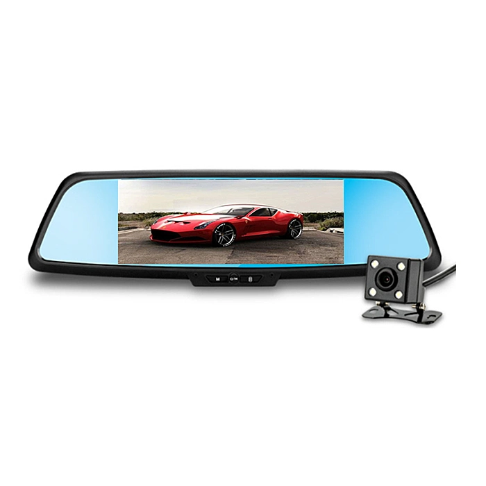 5 Inch Dual Lens Full HD 1080P Car Camera Rearview Mirror DVR