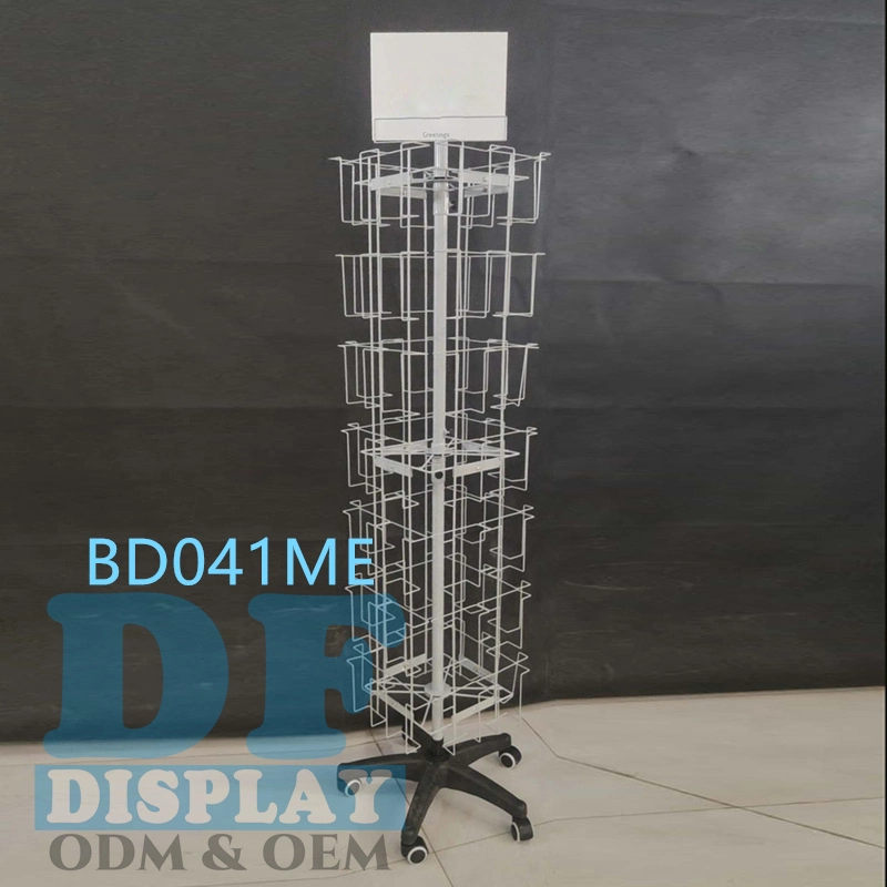 Metal Display Rack Card Stand Holder Greeting Card Display Rack Picture Pocket Holder Rack Postcard Spinning Display Stand