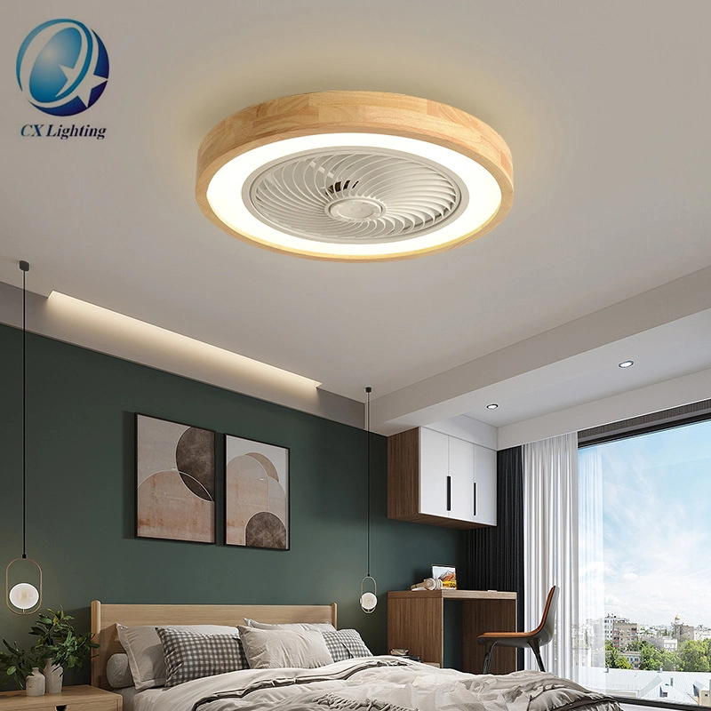 Trust OEM 3-Color Change Home Ceiling Light Modern Circle 22 Inch Remote APP Control LED Ceiling Fan with Light