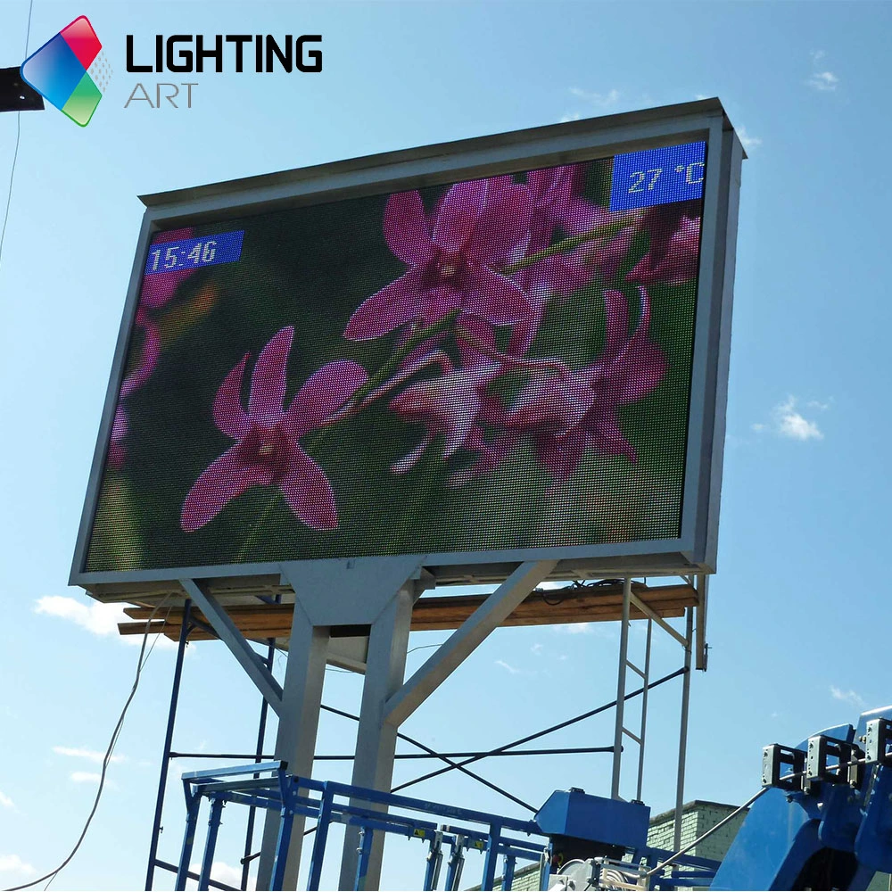 OEM Outdoor IP65 Waterproof Fixed Steel Full Color LED Display Screen Advertising Billboard