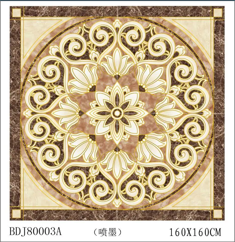 Cerâmica de parede e pavimento 1200 * 1200 mm Azulejo de porcelana dourada revestido a ouro novo Tapete de chegada Tile 600 * 600mm * 4PCS em Dubai Project Hot Selling banheiro Piso em Azulejo