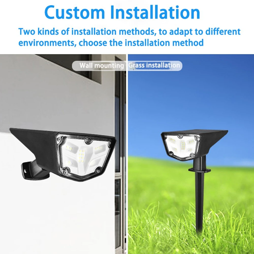 Solar Intelligent Induction Projector LED Lawn Spotlight Ground Plug Lamp