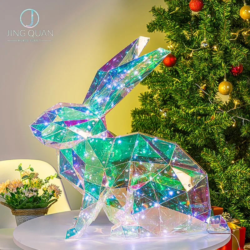 Сидящий кролик 3D цветной мотив освещение прекрасный фестиваль украшение LED Светлая рождественская светильники Другие домашние украшения