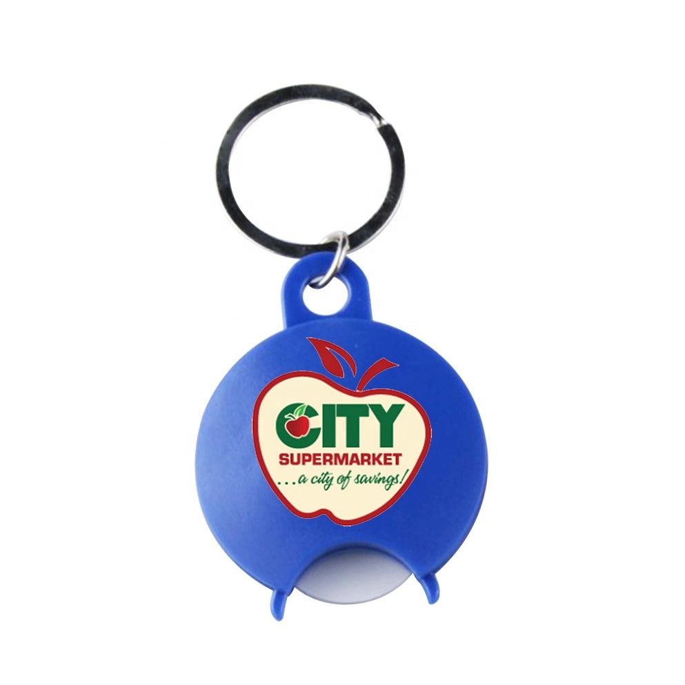 Promotion Gift Personalized Logo Plastic Shopping Trolley Coin Key Chain