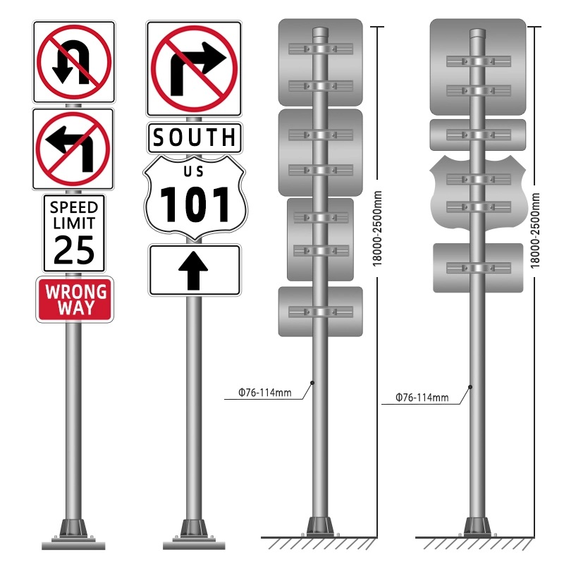 High quality Promotional Custom Shape Stop Aluminum Traffic Sign Pole