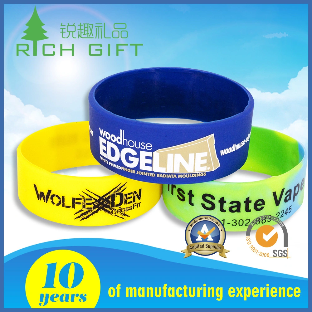 As vendas de Cores Puras talhe-doce bracelete de Silicone Ambiental para a actividade comercial