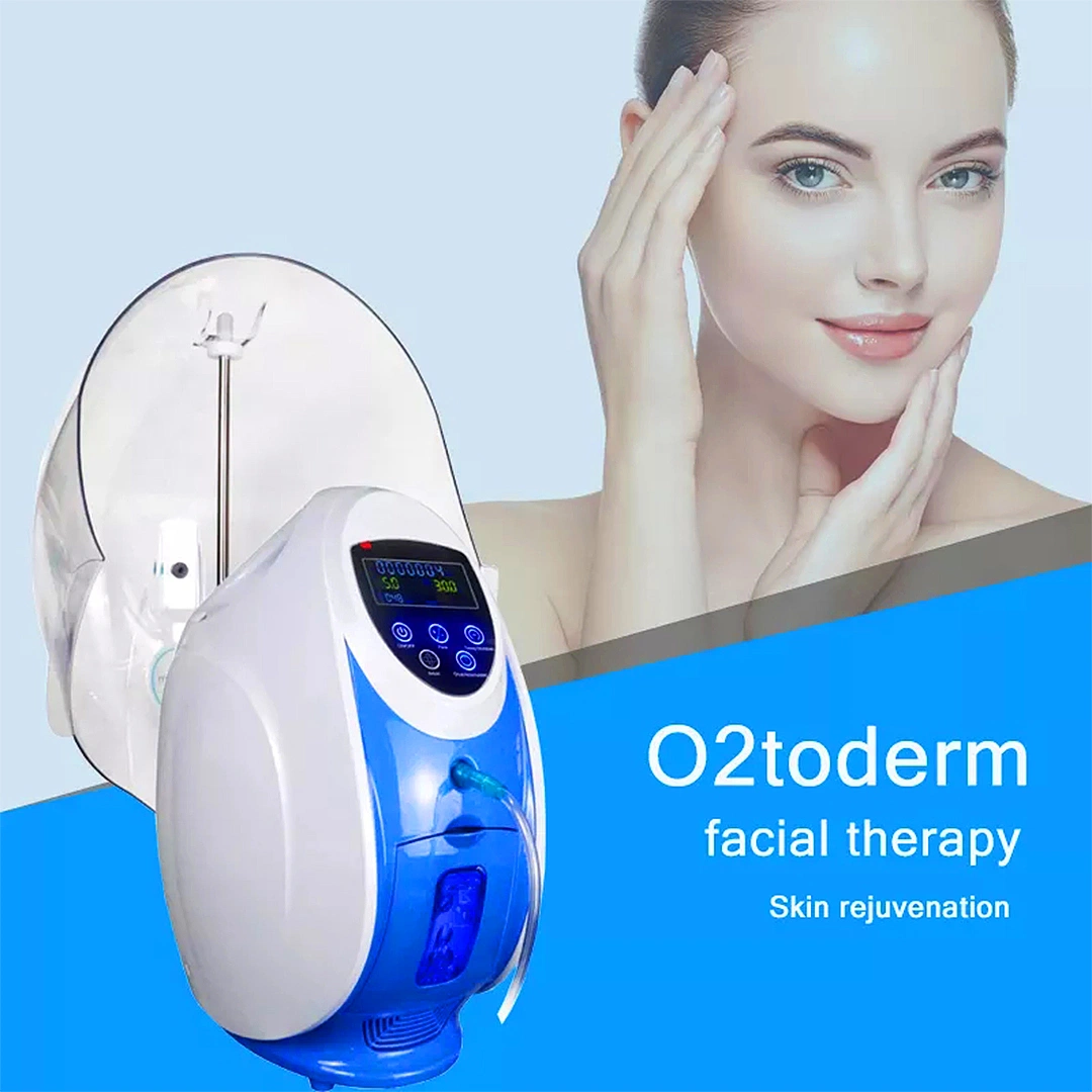 2022 Beliebte Professional O2 Derm Spray Gun Gesicht Therapie O2toderm Dome Maske Gesichtssauerstoffmaschine für Salon