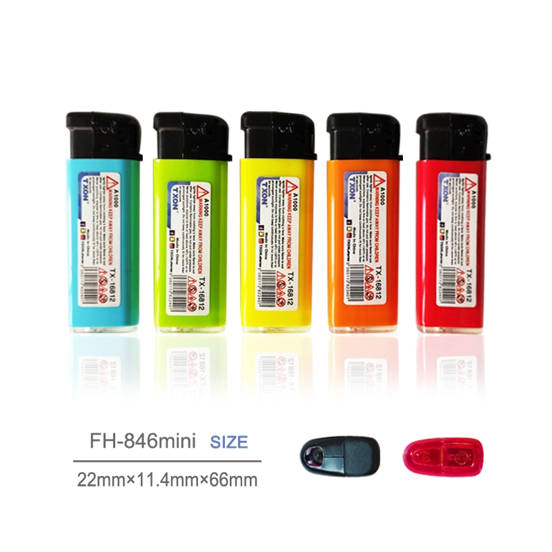 Refillable Plastic Piezo Electronic Silk Printing Advertisement Small Lighter Mini Fh-846