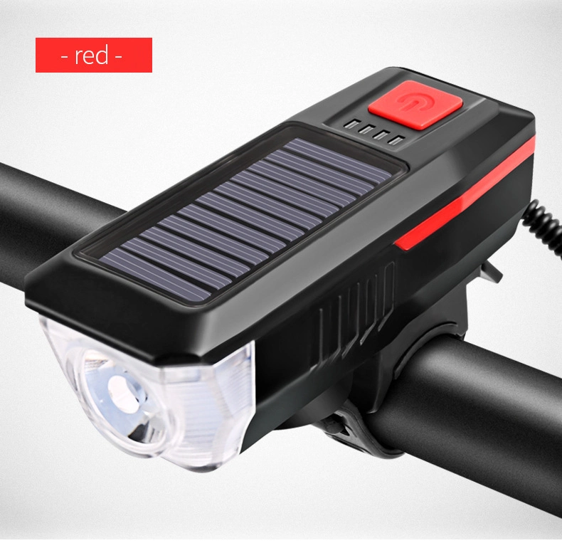 USB Wiederaufladbare 250lm Fahrrad Solar Front Light IPX4 Mountain Bike LED-Rahmenleuchte mit Fahrradbeleuchtung