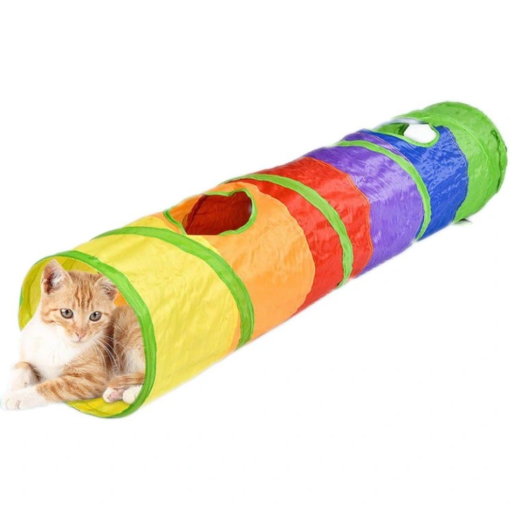 DIY Cat Toys Play Tunnel, Foldable Hideaway Pet Crinkle Tunnel with Ball Wholesale