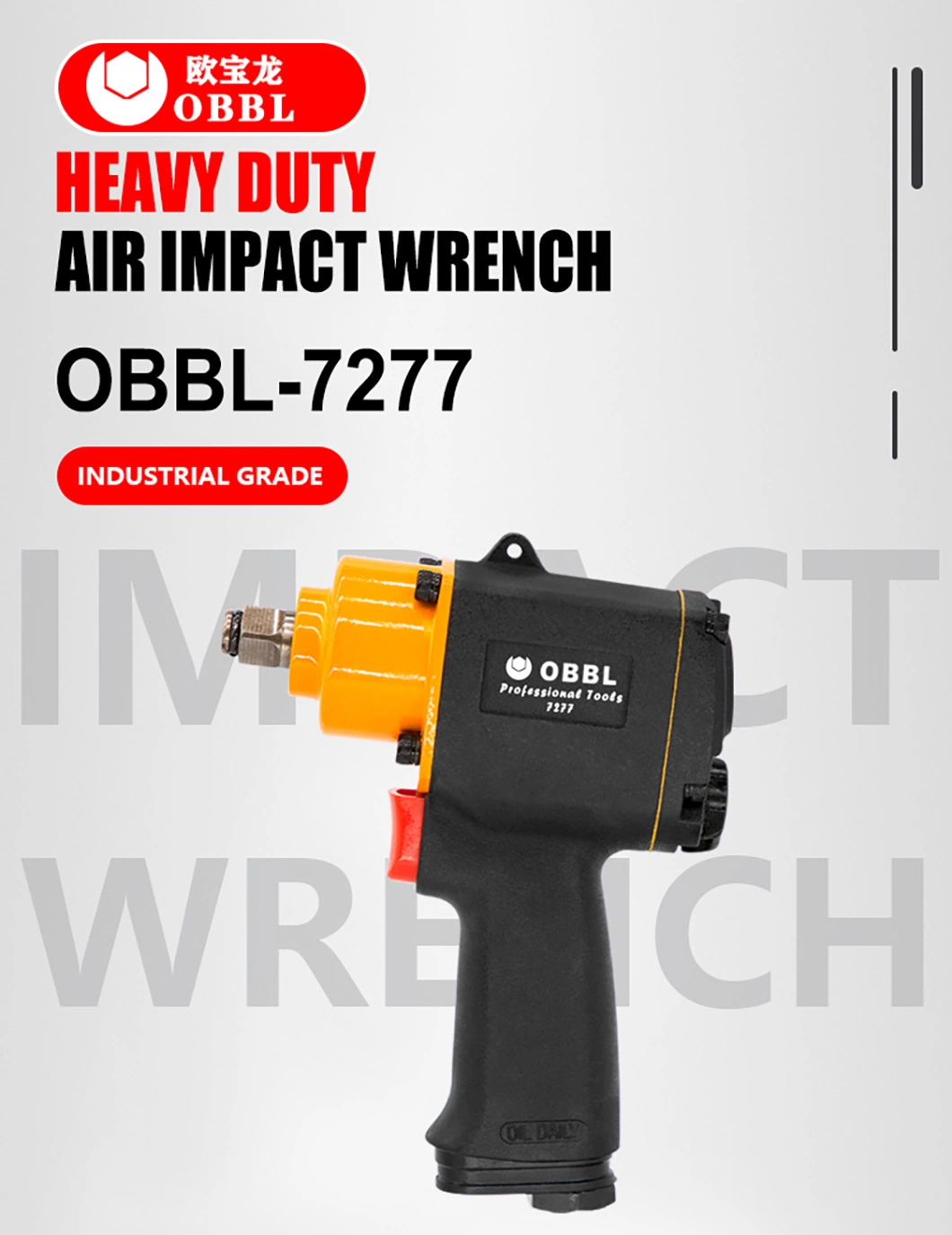 Obbl 1/2 Inch Impact Air Wrench Pneumatic Torque Wrench for Tire Repair Air Tools