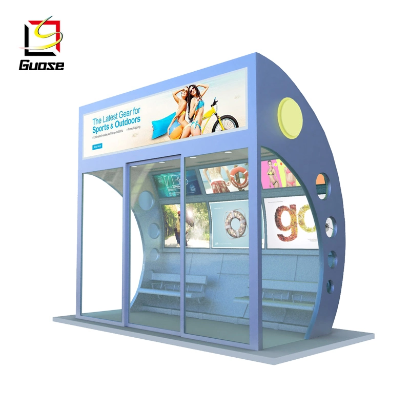 Modern Waiting Shelter Design Outdoor Bus Stop Advertisement Light Box