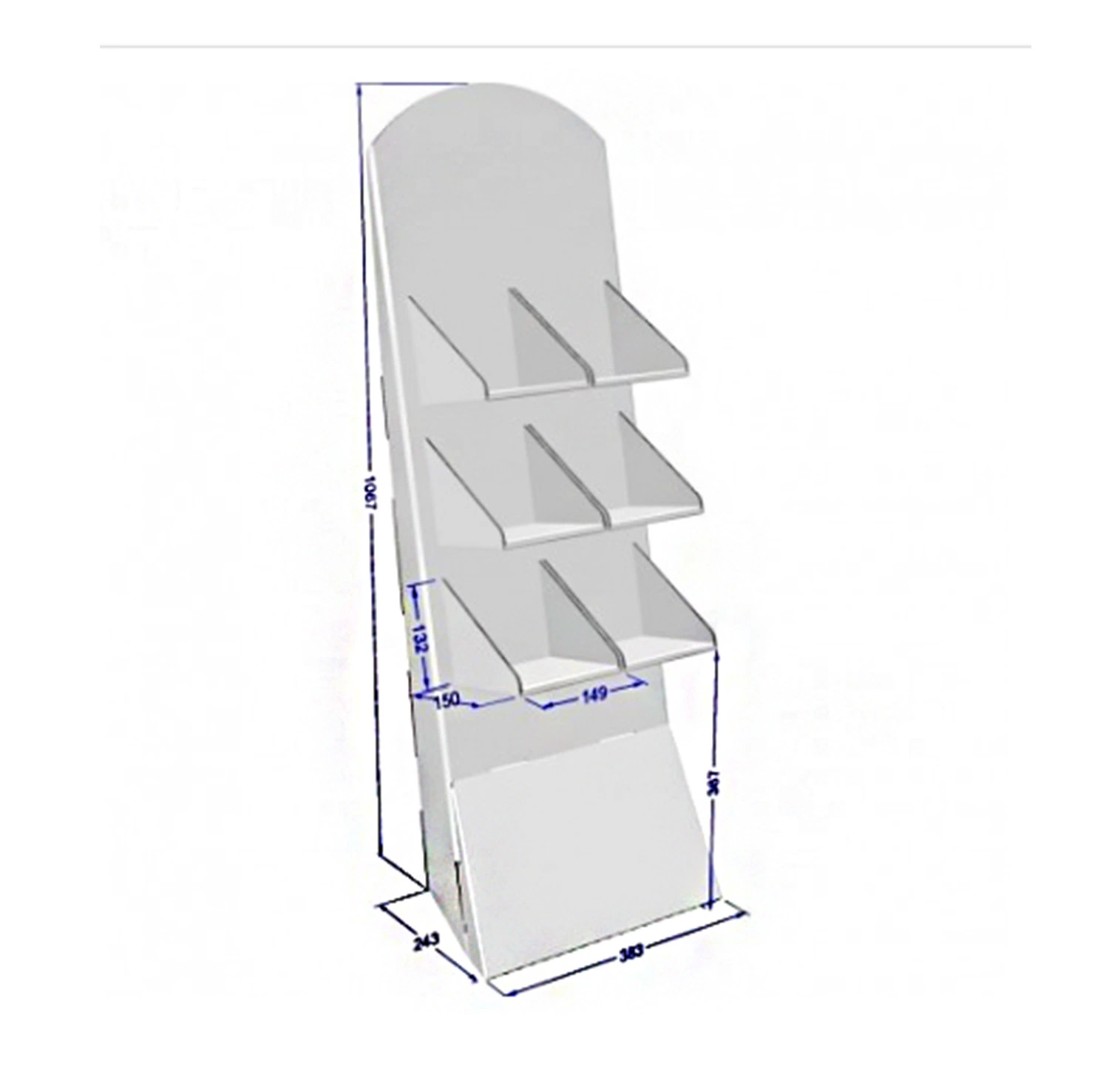 Cardboard Display Very Easy to Mount with Four Trays with Rounded Very Easy to Assemble