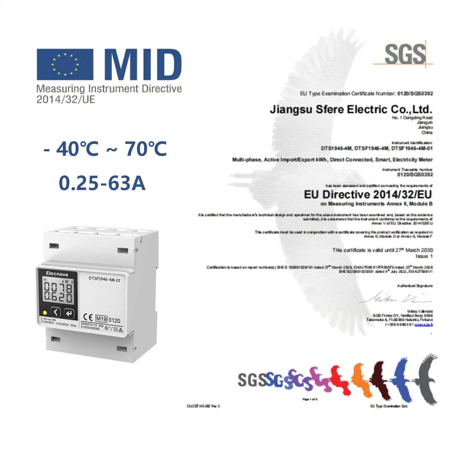 Medidor de electricidad trifásica en Carril DIN Kwh Medidor de energía para la medición Kwh