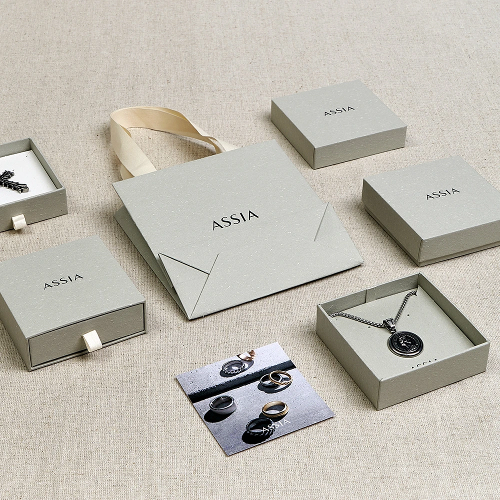 Jóias personalizadas Conjunto caixa de desenho de decoração Papel em Caixa de jóias da caixa de Embalagem