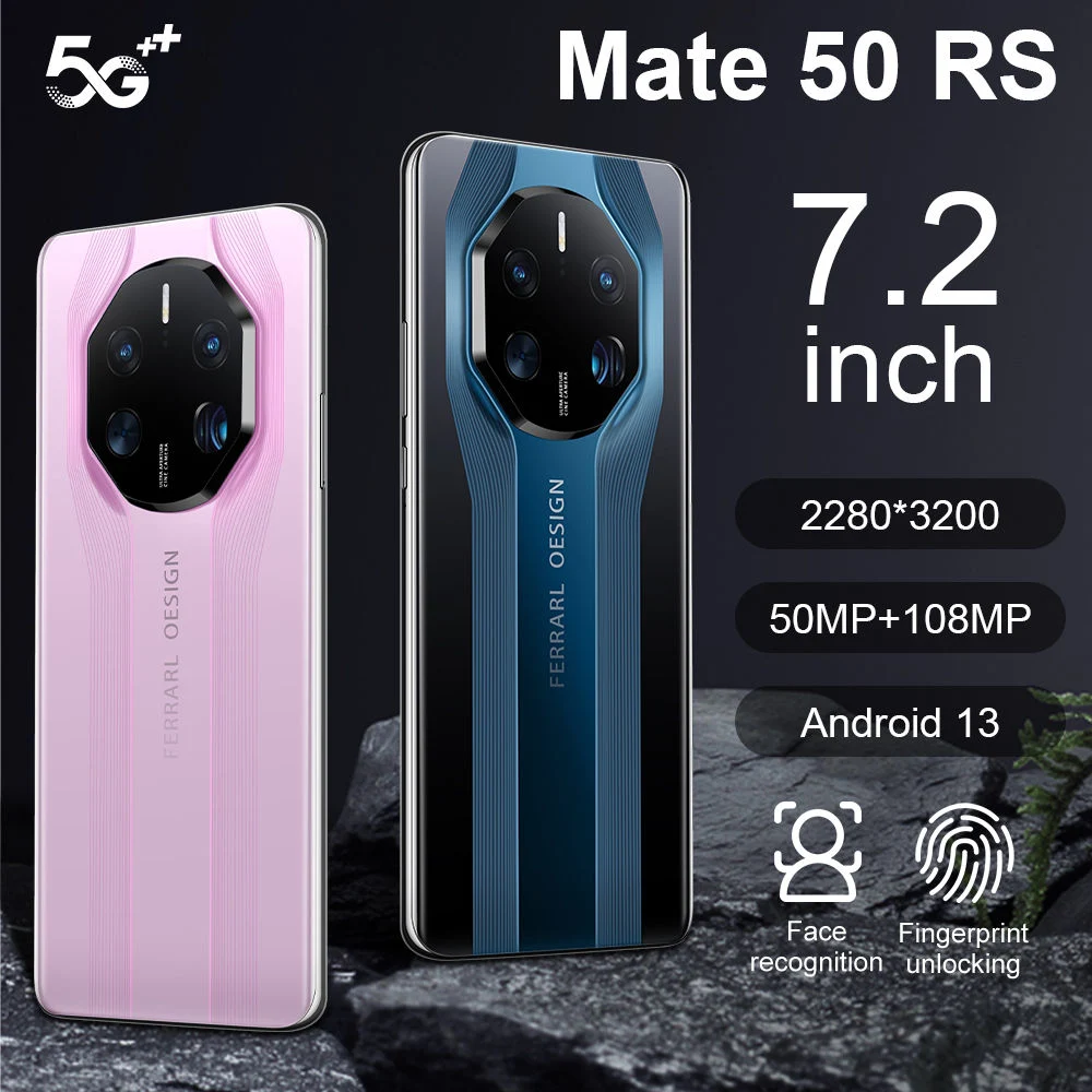 7.2 pulgadas Mate50 Nuevo Smartphones4G/5G de telefonía móvil de red 16g+1 tb 8000mAh 50MP+100MP Dual SIM del teléfono móvil desbloqueado Android