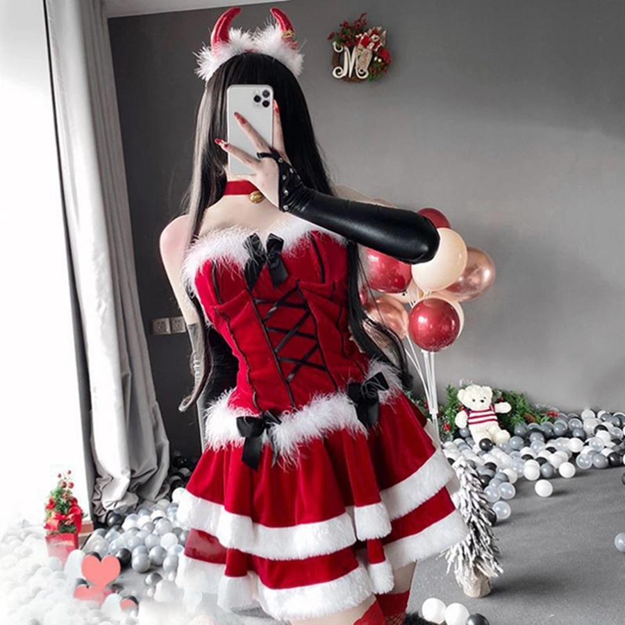 New Christmas Costume Anchor Uniform Temptation Sexy Maid Cosplay Christmas Costume Skirt Christmas Party Wear