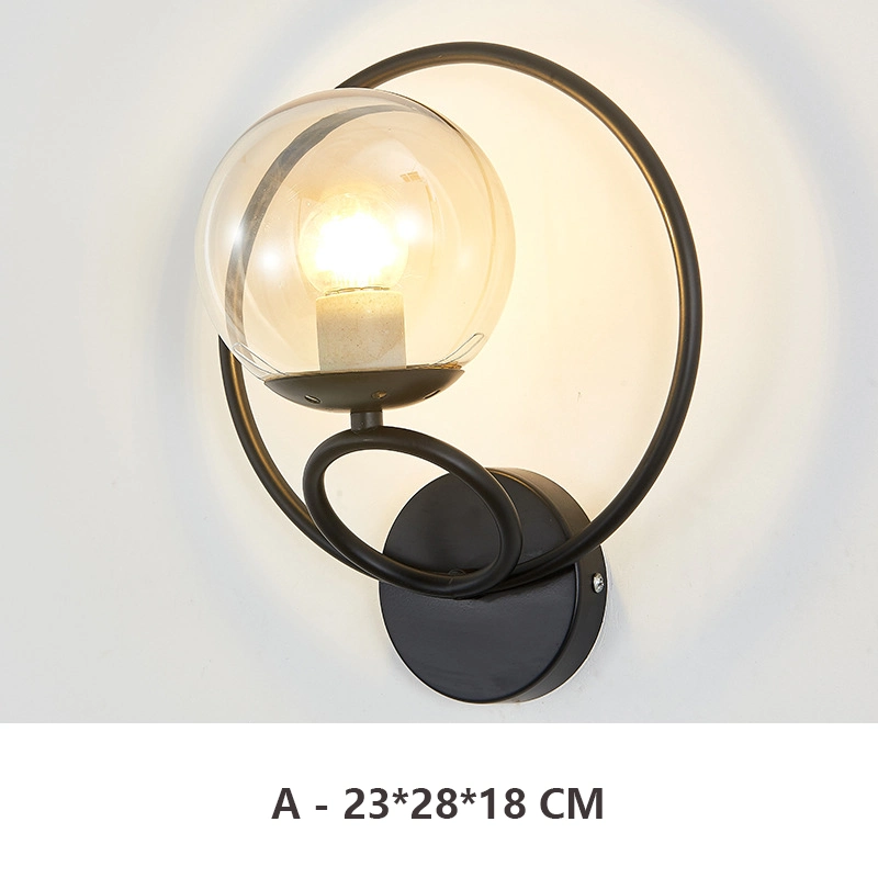 Post-Modern Simple Interior Wall Lamp Glass Bedroom Light Luxury Round Corridor Stair Round Wall Light (WH-OR-93)