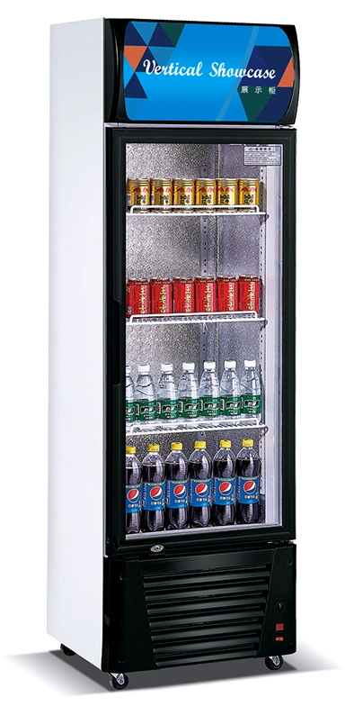 Supermarché porte simple Cool Drink Display réfrigérateur vitrine Frigo boissons Réfrigérateur à ours