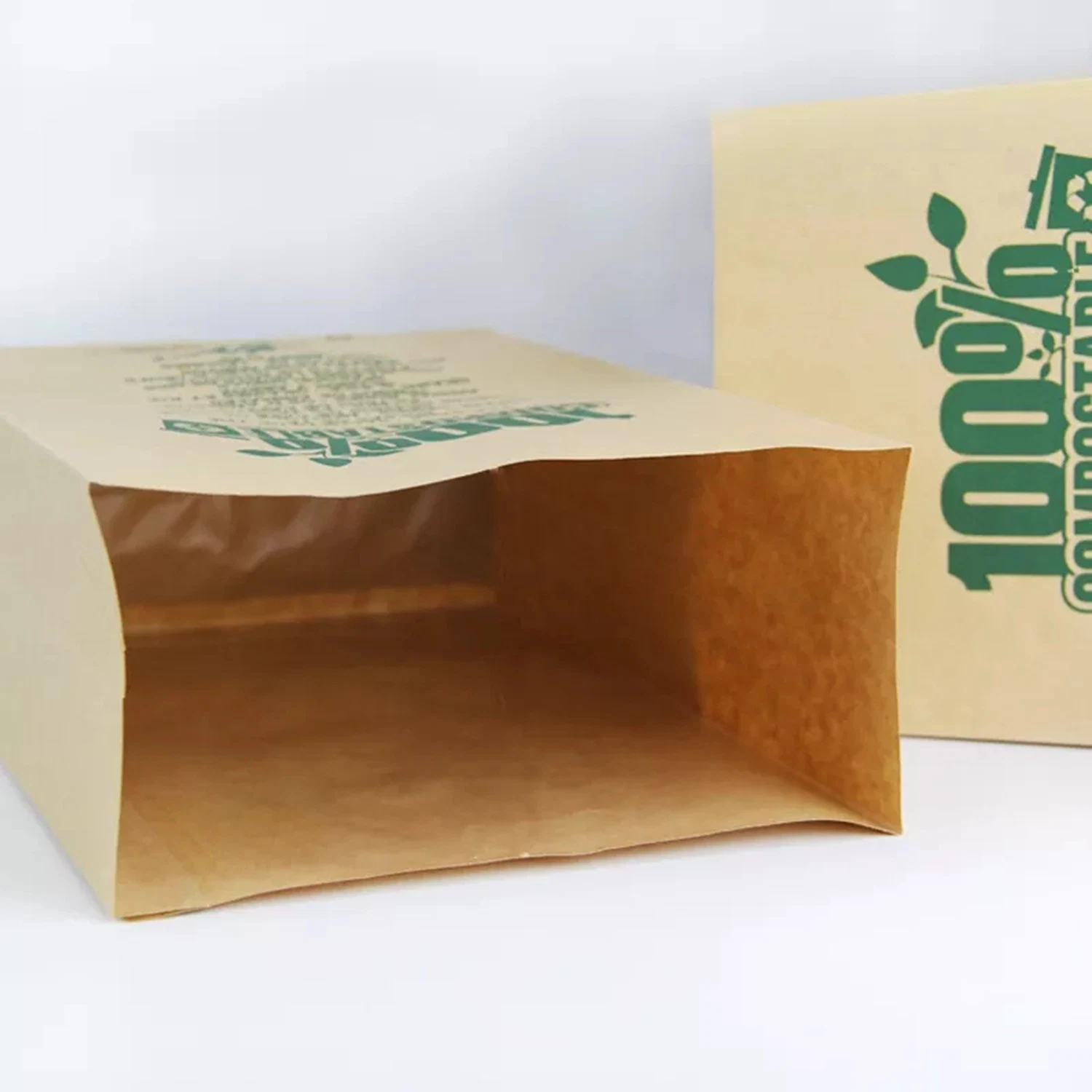 Bolsas de basura biodegradable personalizada OEM Papel Kraft bolsas de basura