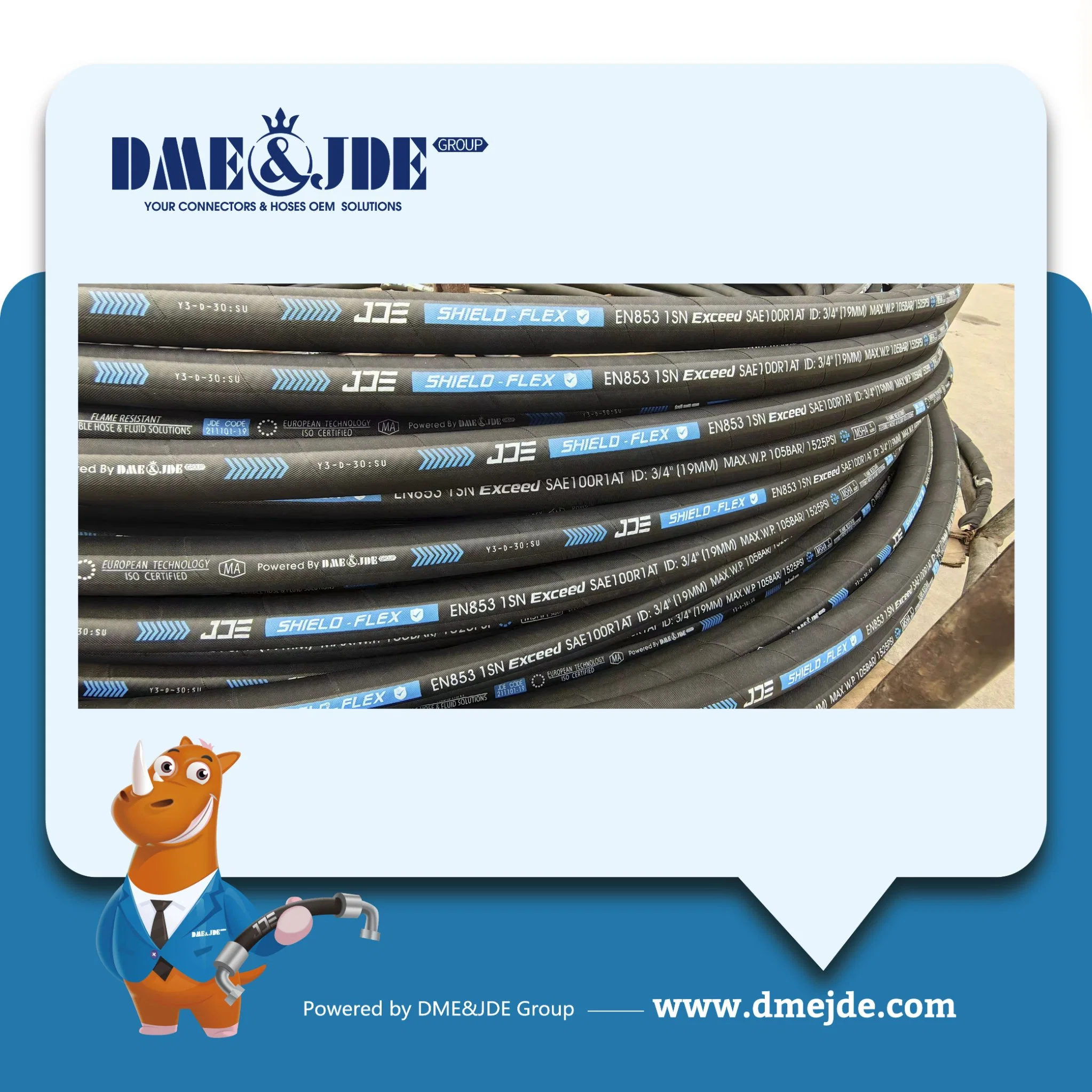 1sn/R1at Wire Braided Fluid Hose with Smooth Outer Cover