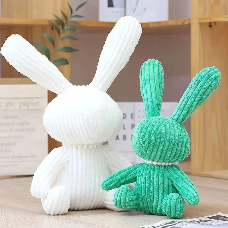 Pouco criativa às riscas perfumada Bunny Doll Pérolas Plush Doll Dom