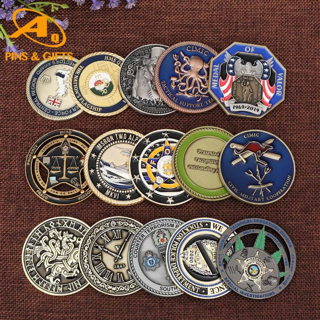 Hot! China Professional Manufacturer Customized Gold Silver Metal Craft Replica Police Royal Navy Air Force Collective Military Challenge Coins as Souvenir Gift