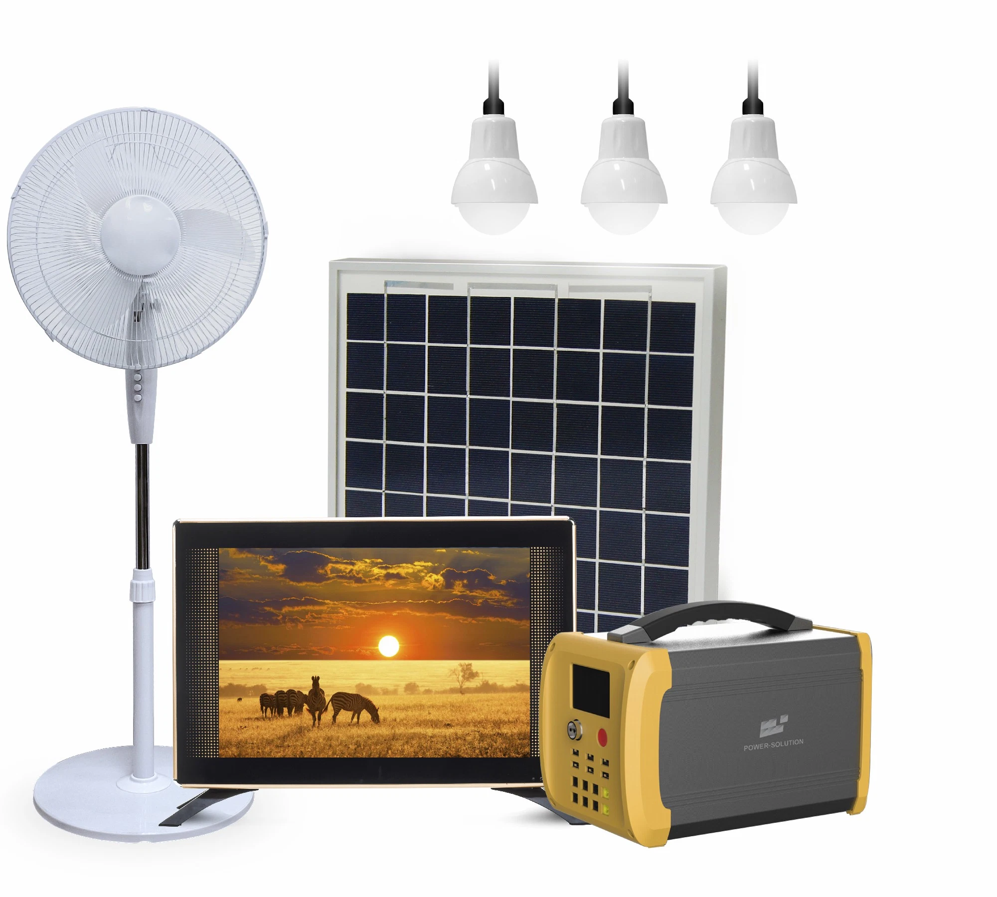 Tragbare Solar-Beleuchtung Kits off Grid Solar PV-Energie System Home Integrierter Inverter Controller-Akku mit Radio/MP3-Karte Lautsprecher Des Lesegeräts