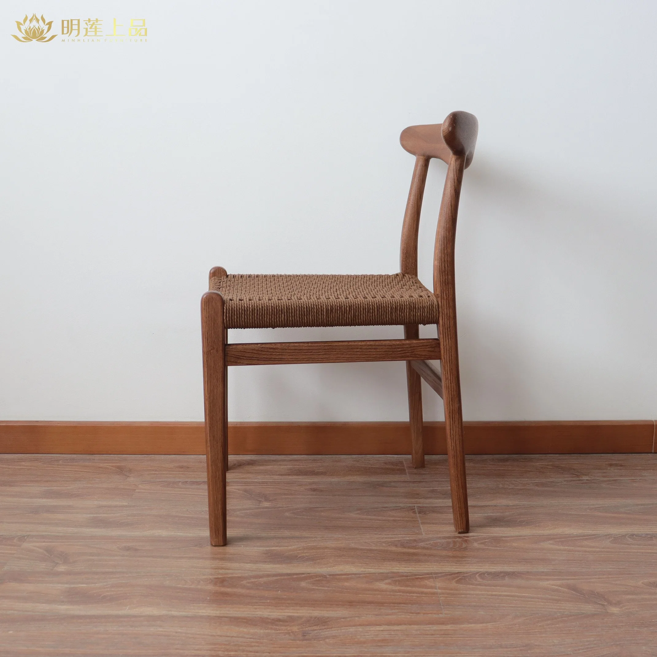 Design moderno Nordic Solid Wood Rope Weaving Room Furniture Fast Food Furniture Restaurant Furniture Coffee Shop Furniture cadeira de jantar