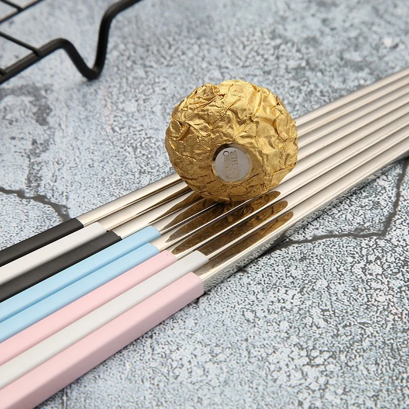 Japanese Custom Logo Stainless Steel 304 Colorful Metal OEM Chopsticks