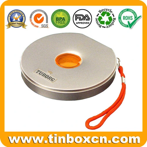 Empty Round CD Tin Box for Metal CD Bag, Tin CD Case