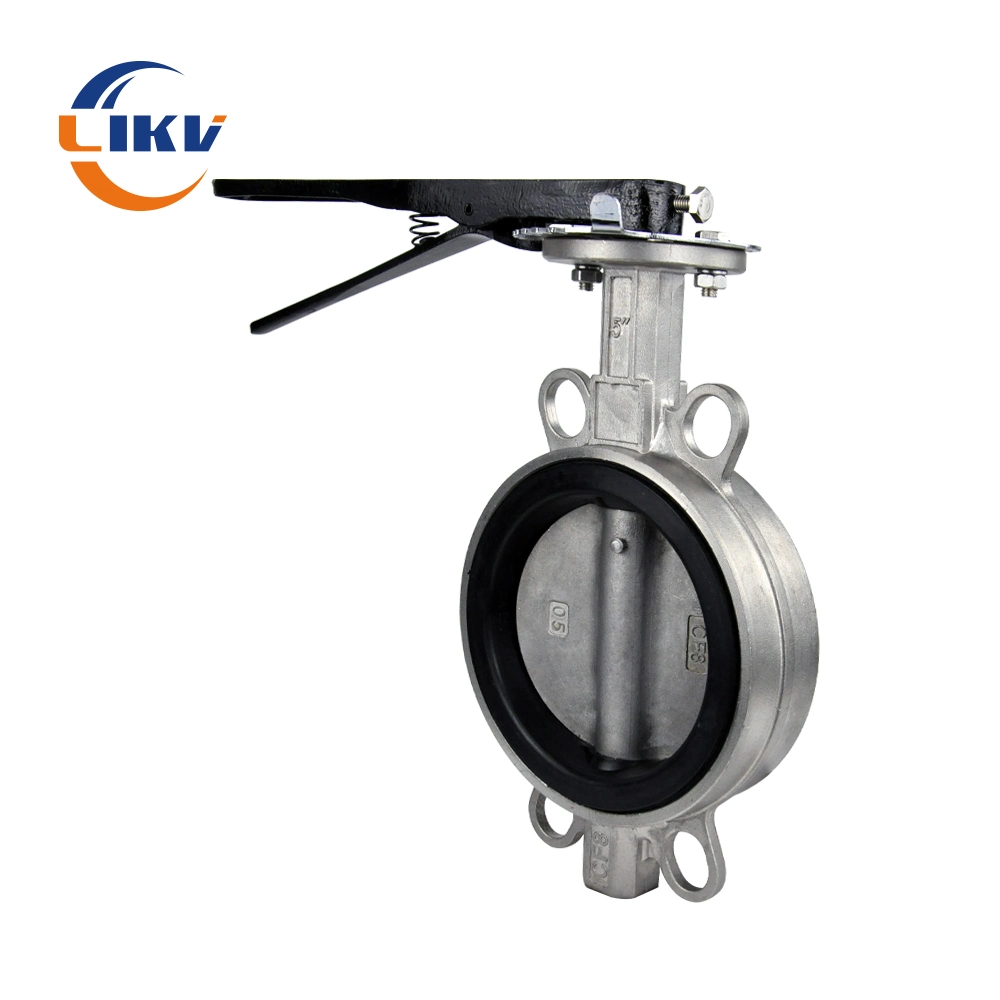 Industrial Stainless Steel Soft Seat Manual Wafer Type Butterfly Valve for Water