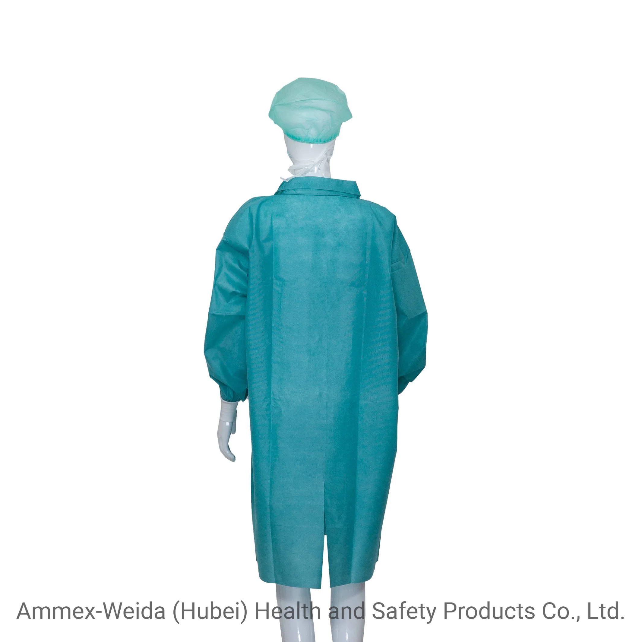 استخدم مرة واحدة PCP/SMS/MP/Tyvek Lab Coat مع لقطات ذات نمط مختلف تمنع الياقة الغبار الذي تستخدمه الشركة المصنعة للكبار باستخدام طبقة الغبار