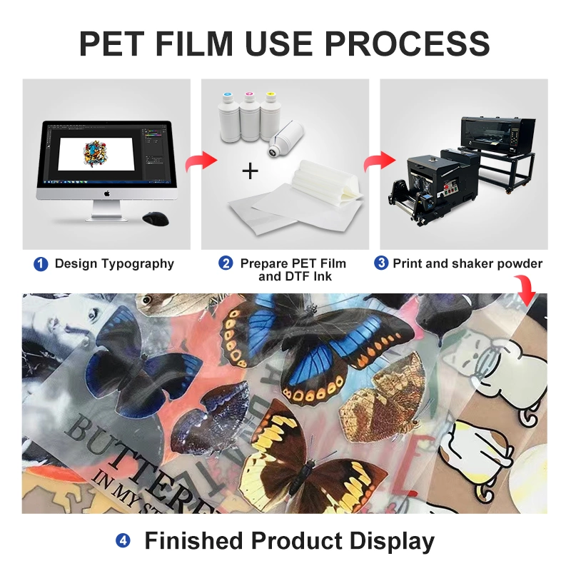 UDefine Textile T-ShotPrinting Transfer Hot and Cold Peel Pet فيلم ورقة