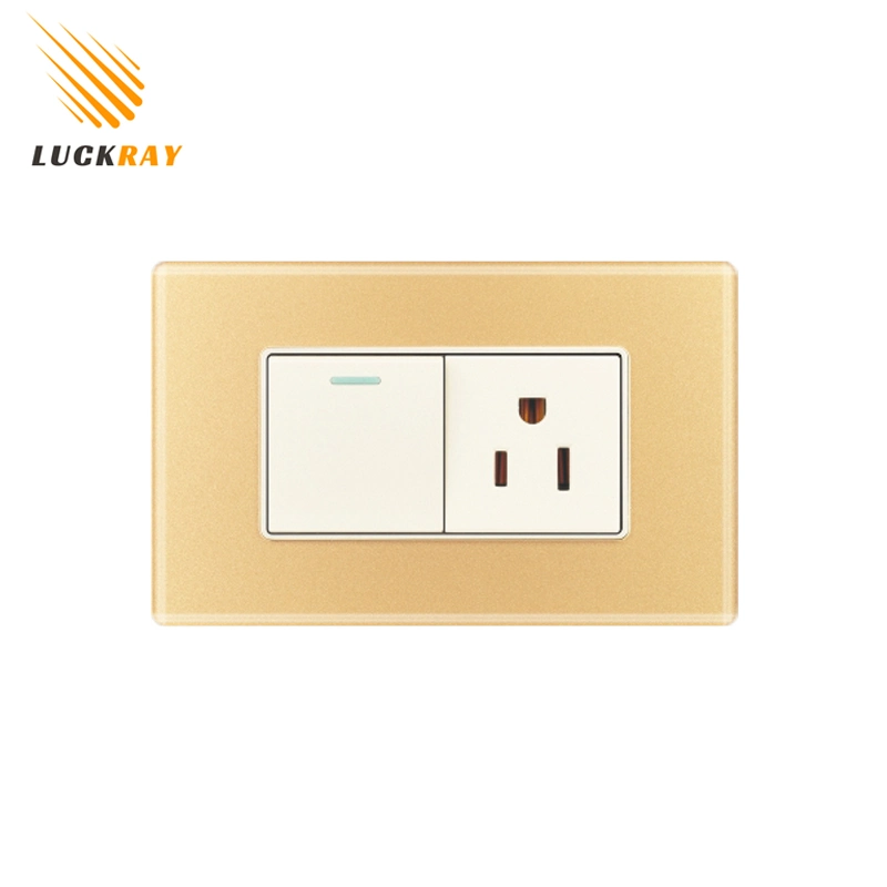 Multicolor Acrylic American Receptacle Electrical Wall Switch and Socket