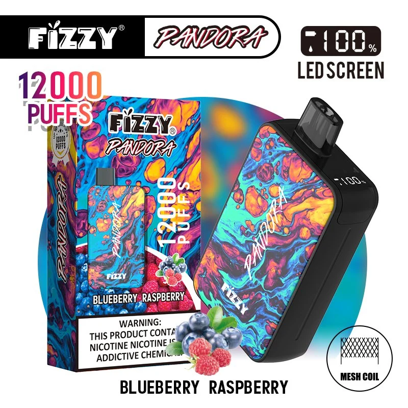 Un solo uso más reciente Fizzy Pandora 12000 Puff desechable electrónico de cigarrillos recargable VAPE con pantalla LED