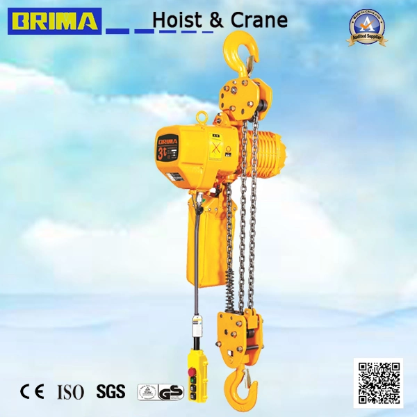 5t 2 Falls Double Speed Electric Chain Hoist with Hook Overhead Crane