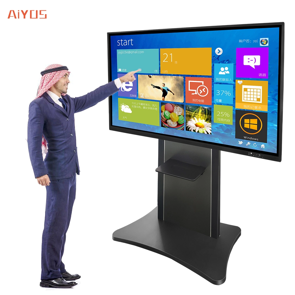 Aula de ensino Office 65 75 86 polegadas LCD visor infravermelho escrito Tela sensível ao toque do painel plano de comunicações inteligentes Branco Placa interativo
