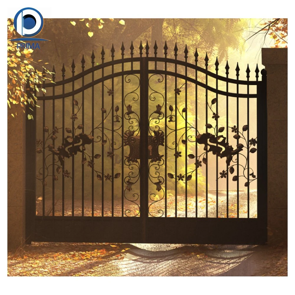 Prima Commercial Wrought Iron Gate External Double Door with Fireproof Perlite