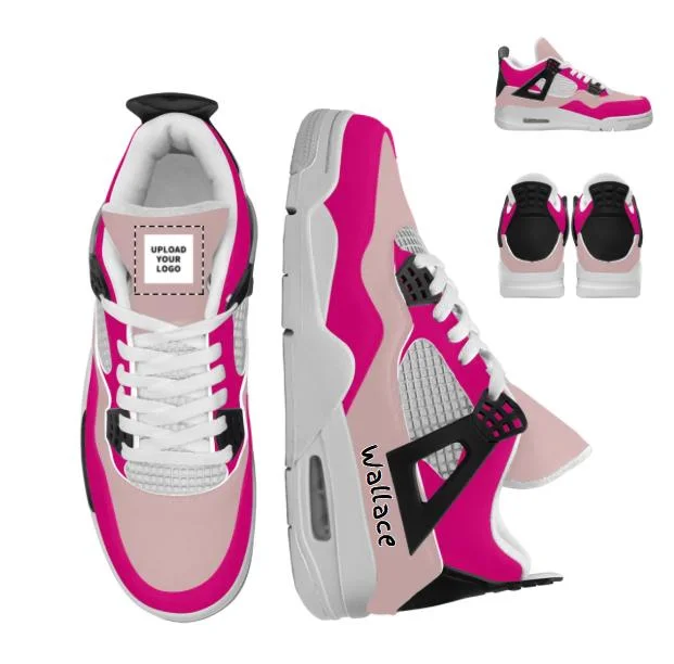 Custom Sport Schuhe Aj4 Modell Dropshipping Hochwertige Leder-Obermaterial Rb-Sohlen