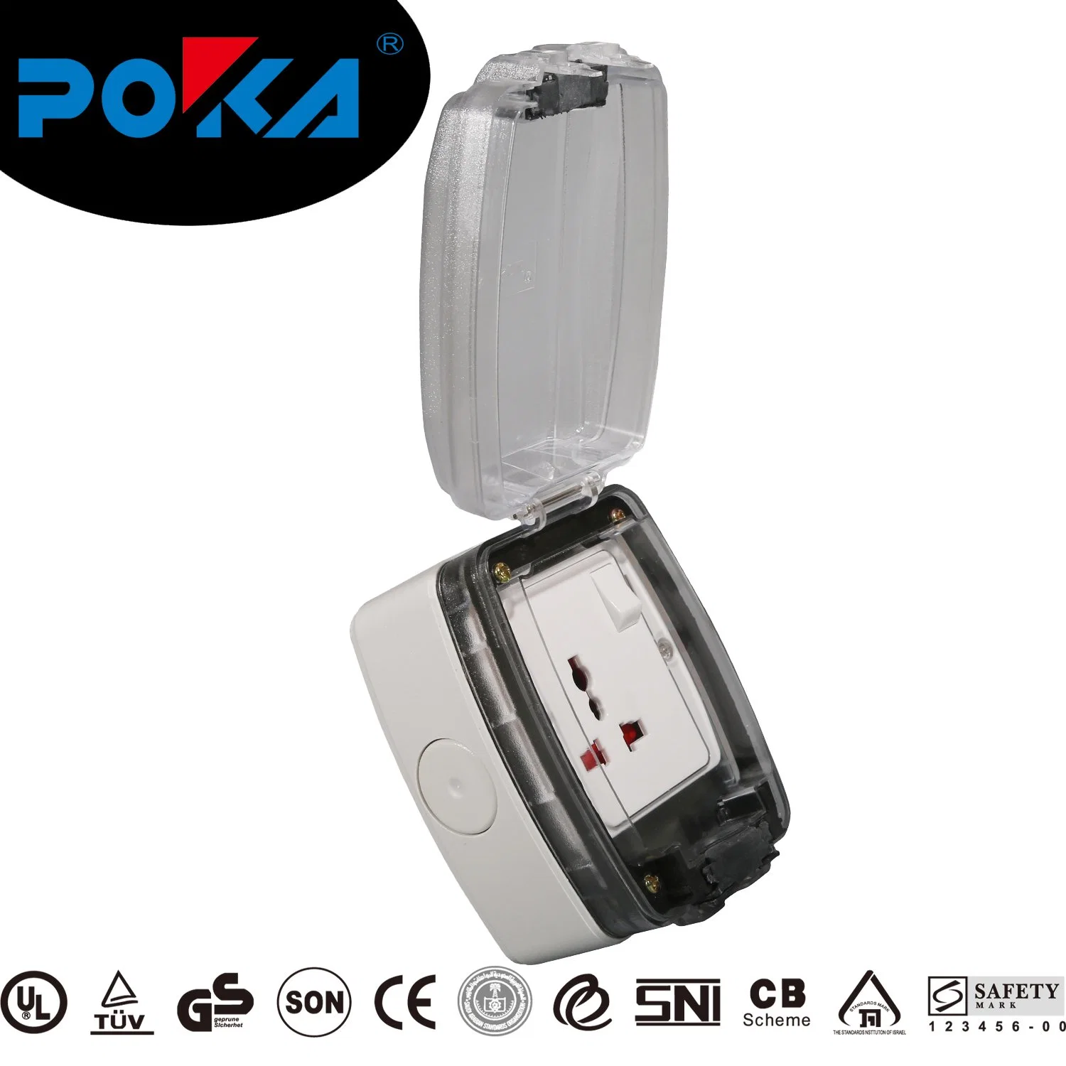 Single Control Scratch Resistant Waterproof IP66 13A Wall Switch Socket