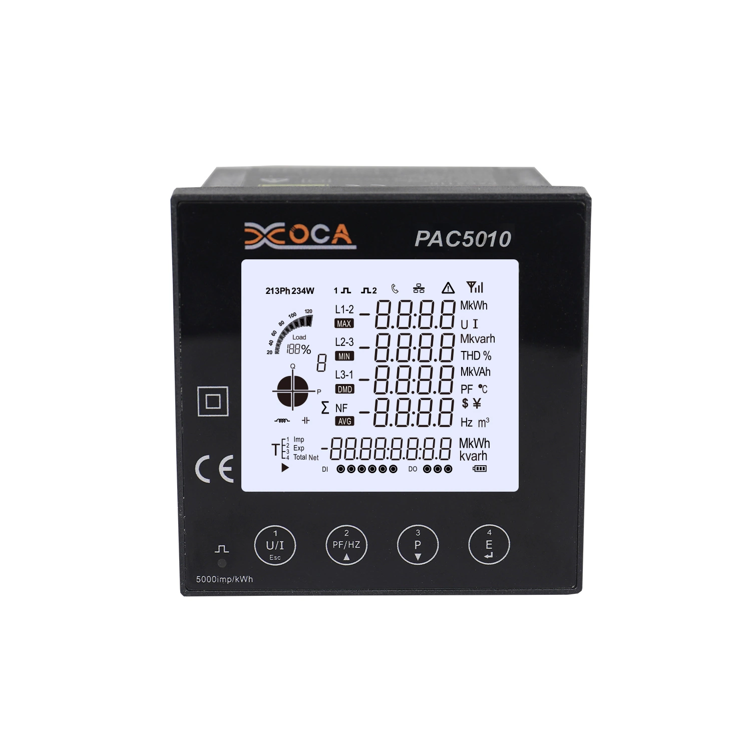 الطاقة الكهربائية الرقمية طراز Modbus مقياس الطاقة الكهربائية الرقمية PAC5010 AC Panel RS485 Modbus متر