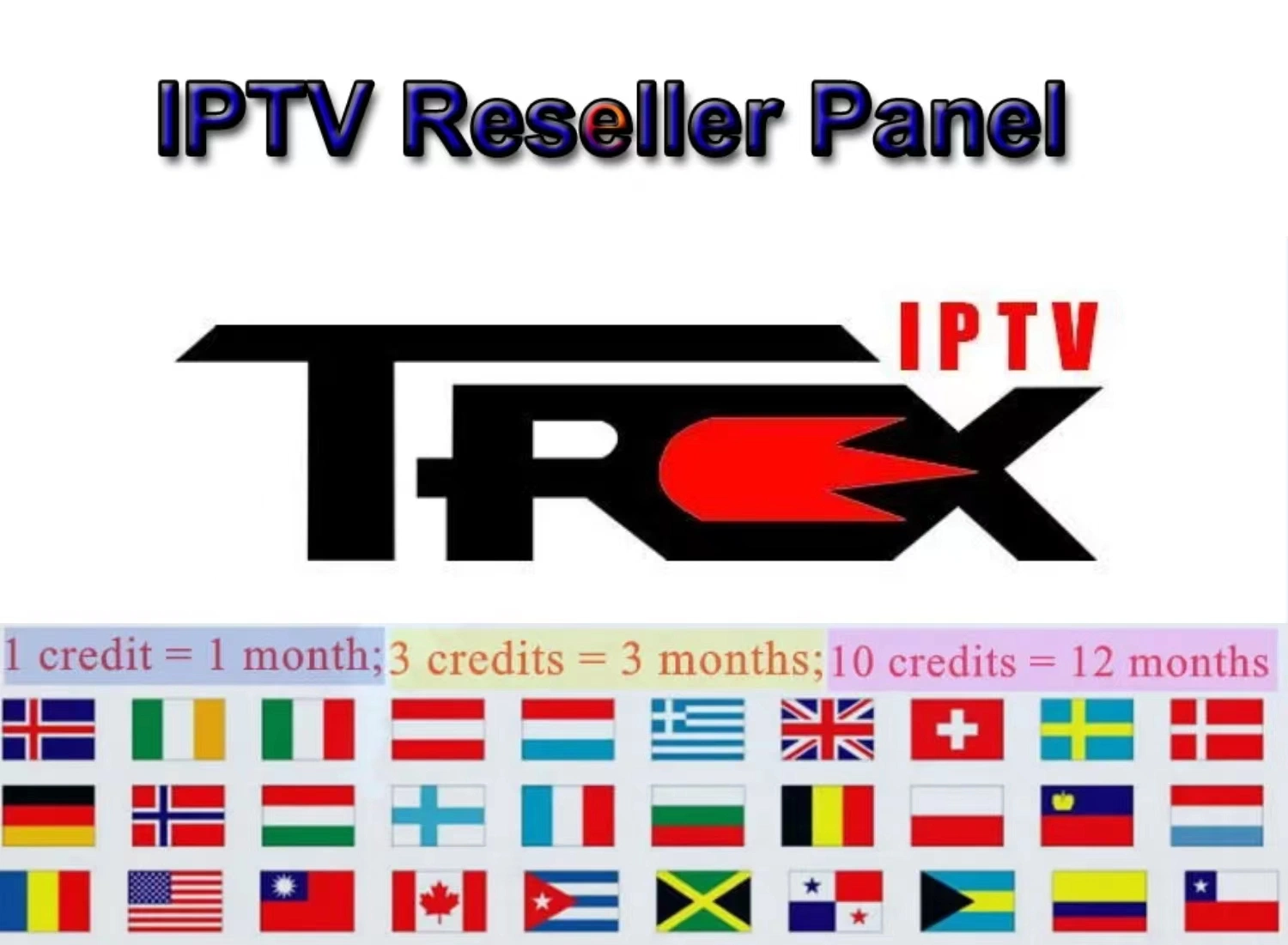 Panel de revendedor de IPTV Trex Venta caliente para toda Europa Países Bajos Bélgica Alemania IPTV Canal Smarters Trex código de suscripción del Panel de IPTV