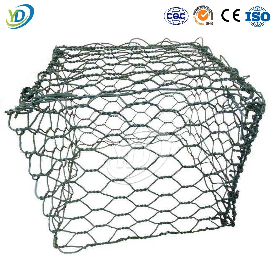 Yeeda Gabion Basket pour les plantes Fabricants chinois Gabion Wire Cage 3,4 mm 3,8 mm de diamètre PVC enduit Paniers de gabions triangulaires.