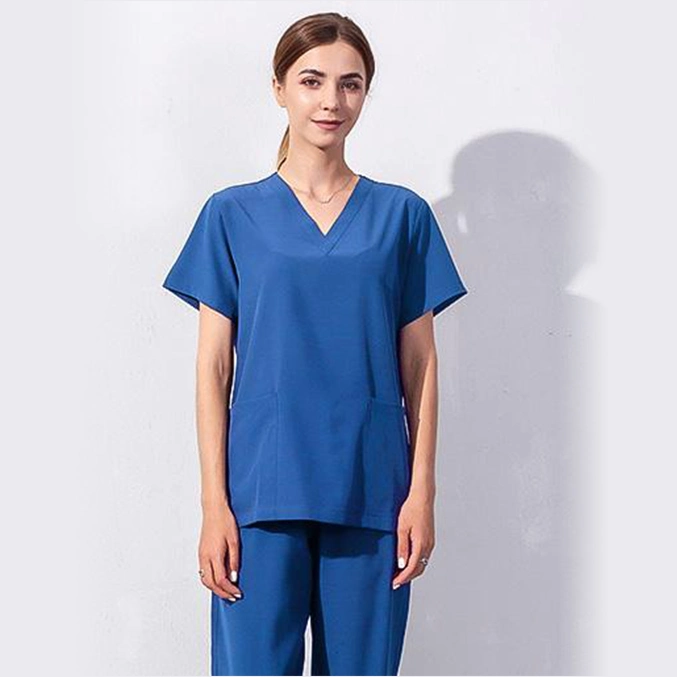 Krankenhaus Mode Scrubs Baumwolle Polyester Krankenschwester Designs Medizinische Uniformen Uniformen De Enfermera PARA Hospital Farbe Oro