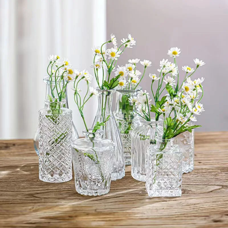 Wholesale/Supplier Clear Bud Vases Mini Glass Flower Vases for Rustic Wedding Decorations Vintage Flower Vase Home Table Decor