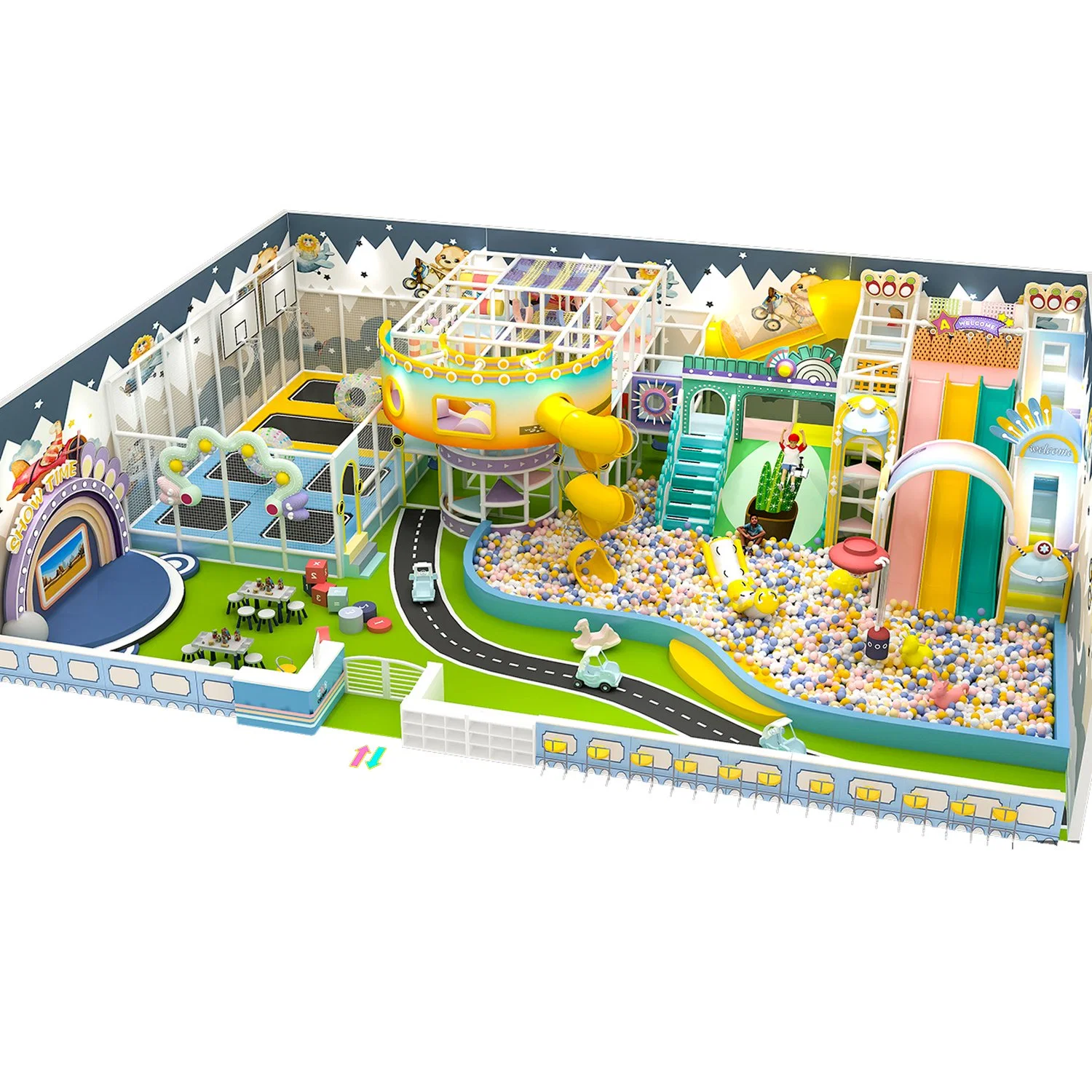 Мягкая игра Слайд-шар Детская игрушка Trampoline в помещении Playground (15*20)