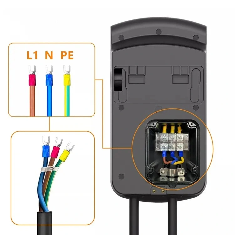 7'' LCD Screen APP Control Electric Vehicle Charging Pile AC 22 Kw EV Car Charger