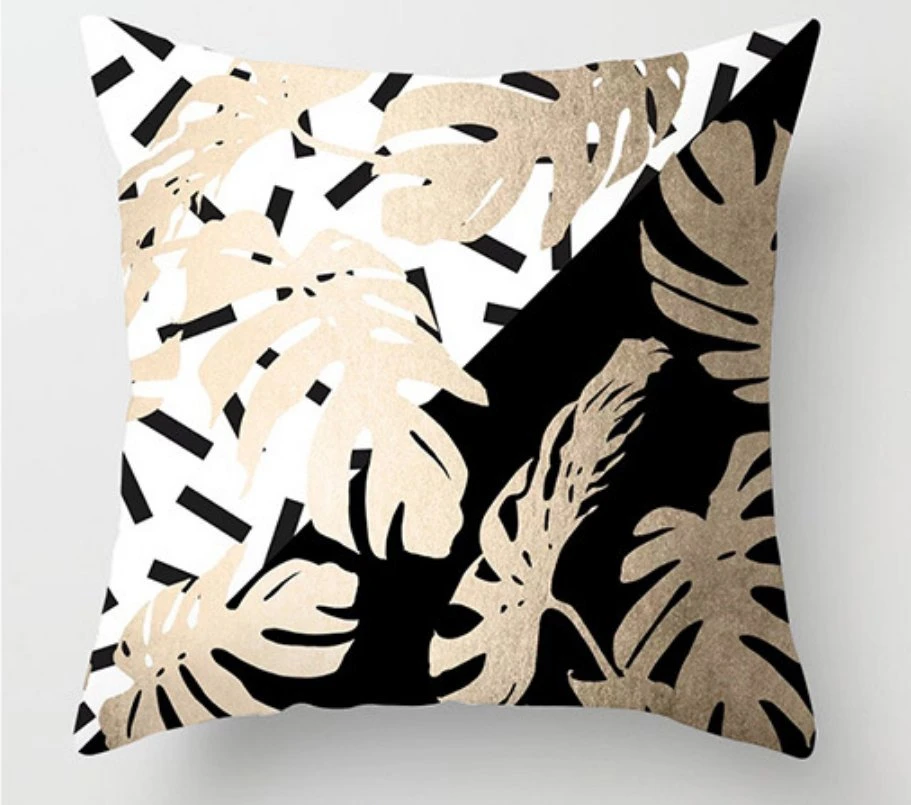 Gold Leaf Bronzing Velvet Throw Pillow