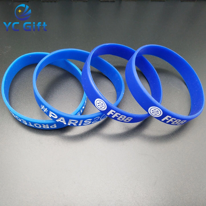 Customized Wrist Band Supplies Colorful Any Logo Silicone Wristband/Bracelets for Promotion Gift